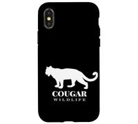 The Cougar, Woodland Wildlife Cougar Illustration Graphic Carcasa para iPhone X/XS