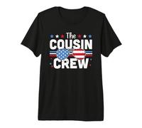 The Cousin Crew Family Sunglasse USA Flag 4th of July Camiseta Premium