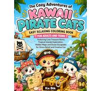 The Cozy Adventures of Kawaii Pirate Cats: Easy Relaxing Coloring Book for Adults and Teens Featuring Cute Treasure Hunts, Tropical Islands ... Escapades for Stress Relief and Creative Fun