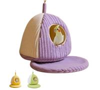 The Cozy Winter Bird Nest,Hanging Bird House with Soft Mat for Cage,Warm & Snug Bed for Indoor & Outdoor Use,Parakeet Nest for Sleeping (Purple, L)