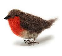 The Crafty Kit Company - Kit de manualidades de fieltro de aguja - Robin de pájaros británicos | 100% lana Corriedale Kit de manualidades de fieltro - Regalo hecho a mano para adultos, adolescentes y