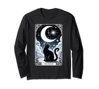 The Cresent Moon Tarot Card Vintage Black Cat Mujeres Hombres Manga Larga