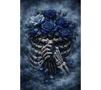 The Crimson Petals: Blue petals falling over bones (The Bone Garden Archives)
