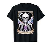 The Crocheter Mom Tarot Card Skeleton Knitting Camiseta