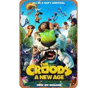 The Croods 2 2020 - Cartel de metal retro para decoración de pared, 30,5 x 20,3 cm, aspecto vintage