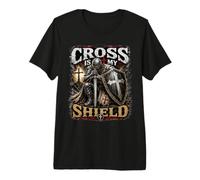 The Cross Is My Shield Christian Warrior Design Armor of God Camiseta Premium