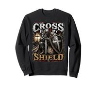 The Cross Is My Shield Christian Warrior Design Armor of God Sudadera