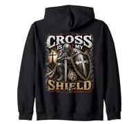 The Cross Is My Shield Christian Warrior Design Armor of God Sudadera con Capucha