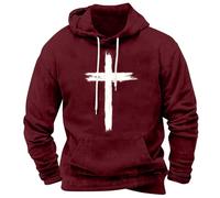 The Cross - Sudadera con capucha para hombre, manga larga, de gran tamaño, con cremallera, bolsillo, para hombre, para otoño, holgada, lisa, con cordón, térmica, ajuste holgado, suéter de viaje