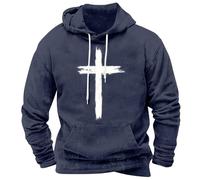 The Cross - Sudadera con capucha para hombre, manga larga, de gran tamaño, con cremallera, bolsillo, para hombre, para otoño, holgada, lisa, con cordón, térmica, ajuste holgado, suéter de viaje