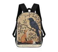 The Crow And The Fox Animal Fables 17inch Mochilas Escolares Impresas En 3D, Mochilas Escolares De Moda Para Niños De Primaria Y Secundaria