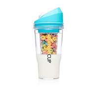 The CrunchCup (XL) - Vaso para cereales portátil. Ni cuchara, ni cuenco, tómate tus cereales cuando estés en movimiento (azul)