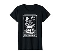 The Cultivator Macabro Tarot Card Skull Planter Botánica Camiseta