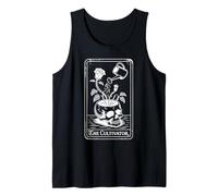The Cultivator Macabro Tarot Card Skull Planter Botánica Camiseta sin Mangas