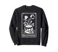 The Cultivator Macabro Tarot Card Skull Planter Botánica Sudadera