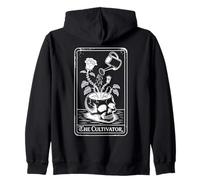 The Cultivator Macabro Tarot Card Skull Planter Botánica Sudadera con Capucha