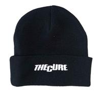 The Cure Gorro con Texto en inglés Beanie Hat Text Logo para Hombre, Color Negro, Negro, Talla única