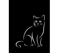 The Curious Cat: A Minimalist Matt Black Display Book with Blank Pages