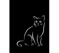 The Curious Cat: A Minimalist Matt Black Display Book with Blank Pages