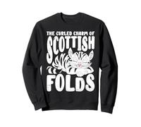 The Curled Charm of Scottish Folds Cat Lover Owner Sudadera