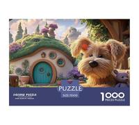 The Cute and Fluffy Dog 1000 Pcs Cartón Rompecabezas Lovely Puppy Liberador De Estrés Juego Familiar Puzzle Juego De Desafío Difícil 70x50cm/1000pcs