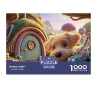 The Cute and Fluffy Dog 1000 Piezas Cartón Fuerte Rompecabezas Lovely Puppy Liberador De Estrés Juego Creativo Puzzle para Niños Pequeños 52x38cm/1000pcs