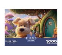 The Cute and Fluffy Dog 1000 Piezas Papel Ecológico Rompecabezas Lovely Puppy Imágenes Vibrantes Juego Familiar Puzzle Juego De Desafío Difícil 38x26cm/1000pcs