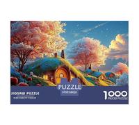 The Cute Cartoon Characters 1000 Piezas Cartulina Extra Gruesa Rompecabezas DIY Cute House Antiestrés Juego Familiar Rompecabezas para Decoración del Hogar 38x26cm/1000pcs