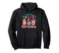 The Cutest Gnomes Are Born In Septiembre Three Gnomes Bday Sudadera con Capucha