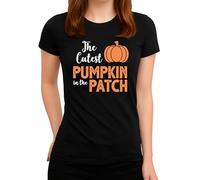 The Cutest Pumpkin in The Patch - Camiseta de Halloween con diseño de calabaza para niños y mujeres, Negro , L