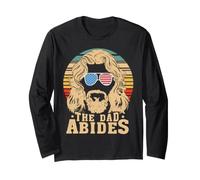 The Dad Abides - Gafas Divertidas con Bandera Americana para el día del Padre Manga Larga