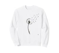 The Dandelion Wish - Minimalista Tinta Japonesa Sumi E Line Art Sudadera