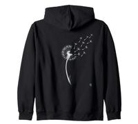 The Dandelion Wish - Minimalista Tinta Japonesa Sumi E Line Art Sudadera con Capucha