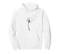 The Dandelion Wish - Minimalista Tinta Japonesa Sumi E Line Art Sudadera con Capucha
