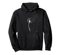The Dandelion Wish - Minimalista Tinta Japonesa Sumi E Line Art Sudadera con Capucha