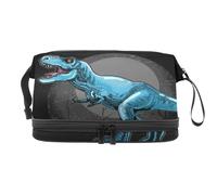The Dark Wild Dinosaur - Bolsa de cosméticos de doble capa para mujeres y niñas, neceser de viaje para maquillaje, práctica bolsa organizadora con compartimento para cepillos, multicolor, 27x15x14