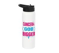 The Day Cancer Showed Up in My Life God Showed Up Bigger Stainless Steel Insulated Water Bottle