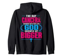 The Day Cancer Showed Up in My Life God Showed Up Bigger Sudadera con Capucha