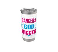 The Day Cancer Showed Up in My Life God Showed Up Bigger Vaso térmico de acero inoxidable de doble pared
