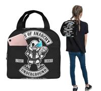 The Death Reaper Sons of Anarchy Bolsa de Almuerzo aislada para Mujeres y niños Cajas de Comida a Prueba de Fugas Lonchera térmica Tote