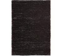 The Deco Factory Alfombra artesanal de yute y chenilla de algodón negro 160x230