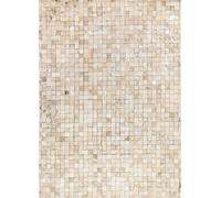 The Deco Factory Alfombra de cuero marrón con brillos plateados blanco 160x230