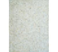 The Deco Factory Alfombra de cuero natural reciclado mosaico blanco 160x230