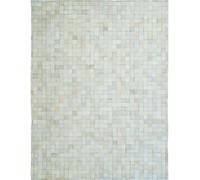 The Deco Factory Alfombra de cuero natural reciclado mosaico blanco 190x290