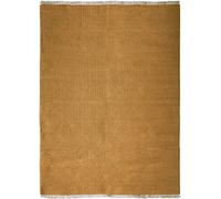 The Deco Factory Alfombra de yute y algodón con flecos en color ocre 120x170
