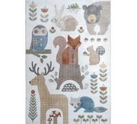 The Deco Factory Alfombra infantil motivo bosque gris amarillo 100x150