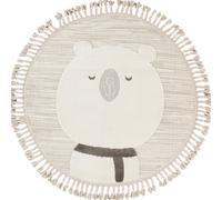 The Deco Factory Alfombra infantil texturizada oso blanco 130x130