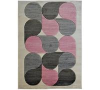 The Deco Factory Alfombra look seventies gris rosa 160x230
