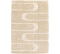 The Deco Factory Alfombra shaggy suave con relieve geométrico beige 160x230