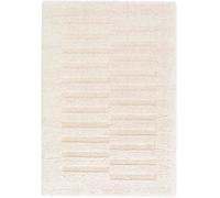 The Deco Factory Alfombra shaggy suave con relieve geométrico crema 160x230
